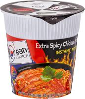 Korean Choice Cup Noodles Extra Spicy Chicken, 60 Gm Pack Of 12 (UAE Delivery Only)