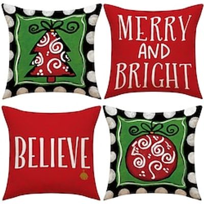 Christmas Pillow Cover 1PC Decorative Xmas Toss Pillows Throw Pillow Covers Soft Pillowcase for Bedroom Livingroom Sofa Couch Chair Bench miniinthebox