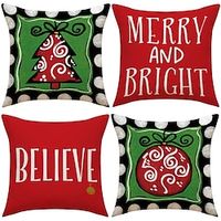 Christmas Pillow Cover 1PC Decorative Xmas Toss Pillows Throw Pillow Covers Soft Pillowcase for Bedroom Livingroom Sofa Couch Chair Bench miniinthebox - thumbnail