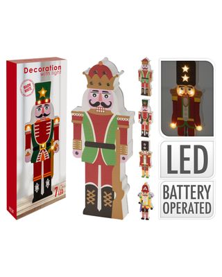 Homesmiths Christmas Nutcracker 23cm LED Assorted 1 Piece