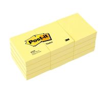 3M POST-IT NOTES 653, 1.5X2 INCHES, 12PADS/PACK, CANARY YELLOW