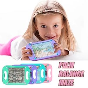 [3pcs] Kids Cartoon Tablet Labyrinth Large Track Labyrinth Balanced Roller Balls Pattern Palm Games Educational Toys For Kindergarten Gifts Random Color miniinthebox