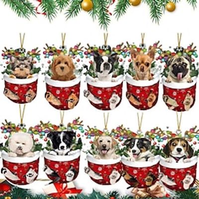 Christmas Ornament Xmas Tree 2D Acrylic Hanging Pendants Decorative Exquisite Home Farmhouse Party Decor Lightinthebox