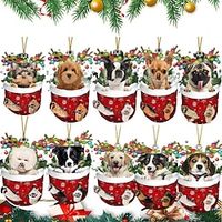 Christmas Ornament Xmas Tree 2D Acrylic Hanging Pendants Decorative Exquisite Home Farmhouse Party Decor Lightinthebox - thumbnail