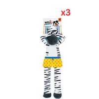 Fofos Zebra Jumbo Skinnez Dog Toy (Pack of 3)