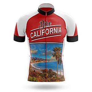 21Grams Men's Short Sleeve Cycling Jersey Summer Spandex Red and White Bike Top Mountain Bike MTB Road Bike Cycling Quick Dry Moisture Wicking Sports Clothing Apparel  Stretchy  Athleisure Lightinthebox