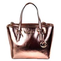 Michael Kors Jet Set Primrose Metallic XS Carryall Top Zip Tote Bag Purse - 75578