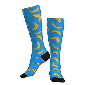 Compression Socks Long Socks Over the Calf Socks Athletic Sports Socks Cycling Socks Women's Men's Bike / Cycling Breathable Soft Comfortable 1 Pair Fruit Cotton Blue S M L / Stretchy miniinthebox