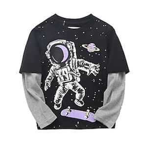 Kids Boys Sweatshirt Cartoon School Long Sleeve Active 3-12 Years Winter Black Blue Lightinthebox