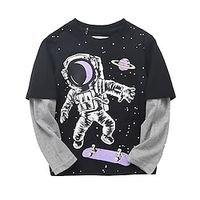 Kids Boys Sweatshirt Cartoon School Long Sleeve Active 3-12 Years Winter Black Blue Lightinthebox - thumbnail