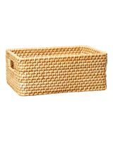 Homesmiths Natural Rattan Storage Bins With Handles Medium