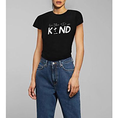 Women's T shirt Cat Text Graphic Prints Print Round Neck Tops 100% Cotton Basic Basic Top White Black miniinthebox