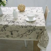 World Map Elegant Lace Table Cloth Linen Tablecloth Table Cover Decorative