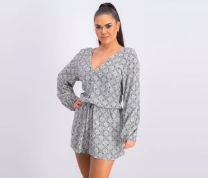 Womens  Printed Romper  Black/White