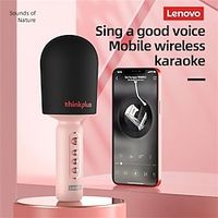 Lenovo M1 Handheld Microphone Wireless Bluetooth-Compatible HIFI Sound Quality Karaoke Artifact Mobile Phone Live Home Portable Lightinthebox