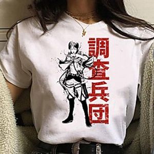 Inspired by Attack on Titan Cosplay Anime Cartoon Polyester  Cotton Blend Print Harajuku Graphic Kawaii T-shirt For Women's  Men's Lightinthebox