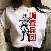 Inspired by Attack on Titan Cosplay Anime Cartoon Polyester  Cotton Blend Print Harajuku Graphic Kawaii T-shirt For Women's  Men's Lightinthebox - thumbnail