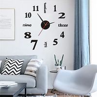 3D Digital Letters Acrylic Wall Clock Fashion Mute Clocks for Room Home Office Lightinthebox - thumbnail