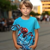 Boys 3D Spider Tee Shirt Short Sleeve 3D Print Summer Active Sports Fashion Polyester Kids 3-12 Years Crew Neck Outdoor Casual Daily Regular Fit Lightinthebox - thumbnail