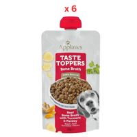 Applaws Taste Toppers Beef Bone Broth with Turmeric & Parsley Wet Dog Food Pouch 200g Pack Of 6