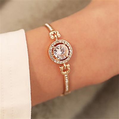 Women's Bracelet 3D Fashion Fashion Rhinestone Bracelet Jewelry Rose Gold / Gold / Silver For Christmas Party Evening Gift Date Birthday miniinthebox