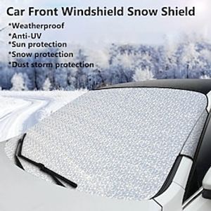 1pc Vehicle-mounted Weatherproof UV Sun Snow Dust Storm Resistant Aluminum Film Automobile Front Windshield Snow Shield Car Outdoor Indoor Accessories miniinthebox