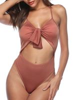 Sexy Front Tying Hollow Adjusted Backless One Piece