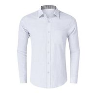 Men's Casual Shirt Regular Fit Long Sleeve Lapel Solid Color Cotton Linen Black White Blue 2023 Lightinthebox - thumbnail