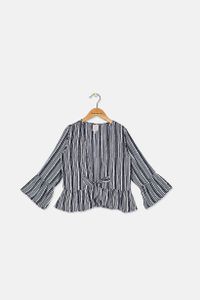 Kids Girls Tie Hem Blouse  Navy Blue