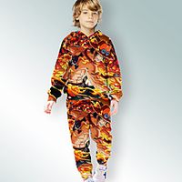 Kids Boys' Hoodie  Pants Clothing Set 2 Pieces Long Sleeve Yellow Anime Print Street Sports Vacation Casual Fashion Daily Street Style Regular 3-12 Years Lightinthebox - thumbnail