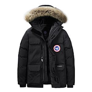 Men's Padded Regular Coat Regular Fit Jacket Solid Colored Blue White / Plus Size / Plus Size miniinthebox