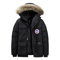 Men's Padded Regular Coat Regular Fit Jacket Solid Colored Blue White / Plus Size / Plus Size miniinthebox - thumbnail