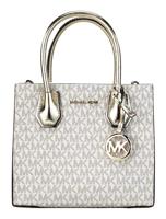 Michael Kors Mercer Medium Pale Gold Signature PVC Messenger Crossbody Bag (72515)