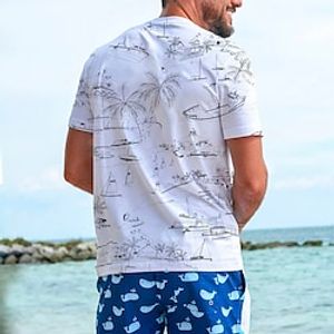 Men's T shirt Tee Tee Graphic Coconut Tree Crew Neck Clothing Apparel 3D Print Outdoor Casual Short Sleeve Print Vintage Fashion Hawaiian Lightinthebox