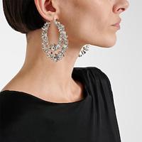 Women's Hoop Earrings Geometrical Donuts Precious Statement Imitation Diamond Earrings Jewelry Silver For Wedding Party 1 Pair Lightinthebox