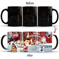Christmas Color Changing Coffee Mug, Ceramic Coffee Cups, Heat Sensitive Water Cups, Summer Winter Drinkware, Birthday Gifts, Christmas Gifts Xmas Gift Lightinthebox - thumbnail