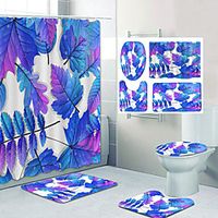 Beautiful Autumn Leaves Pattern Printing Bathroom Shower Curtain Leisure Toilet Four-Piece Design miniinthebox - thumbnail