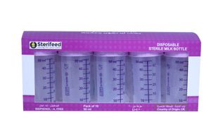Sterifeed - 50 ml Sterile Disposable Baby Bottle without Teat ( Pack of 10 )