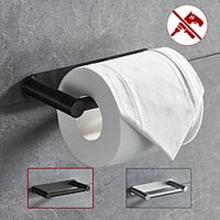 RotatableFoldable Toilet Paper Holder Self-adhesive Roll Paper Holder 304 Stainless Steel Paper Towel Holder Brushed Lightinthebox - thumbnail