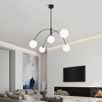 att Black Sputnik Chandelier 5 Light Mid Century Chandelier Light Fixture Modern Industrial Ceiling Pendant Lighting for Kitchen Dining Room Living Room Bedroom 110-240V Lightinthebox - thumbnail