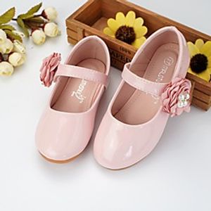 Girls' Flats Flower Girl Shoes Patent Leather Little Kids(4-7ys) Flower Light Pink White Fall Spring miniinthebox