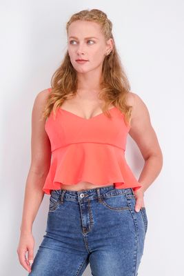 Womens Sleeveless Cropped Top Neon Pink Womens Sleeveless Cropped Top Neon Pink