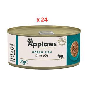 Applaws Ocean Fish Adult Wet Cat Food Tin 70g Pack Of 24