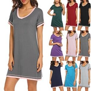 Women's Tee Dress V Neck Color Block Sport Athleisure Dress Short Sleeve Breathable Soft Comfortable Everyday Use Street Casual Daily Outdoor Lightinthebox