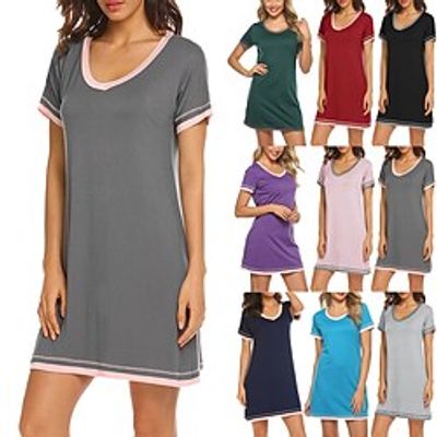Women's Tee Dress V Neck Color Block Sport Athleisure Dress Short Sleeve Breathable Soft Comfortable Everyday Use Street Casual Daily Outdoor Lightinthebox