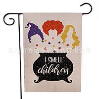2021 cross-border amazon halloween pumpkin elf series flax garden flag double-sided printing customized miniinthebox - thumbnail