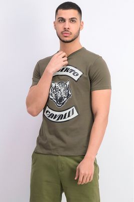 Mens Tiger Graphic T-Shirt  Verde Military