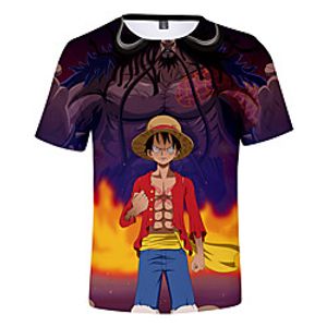 Inspired by One Piece Monkey D. Luffy Cosplay Costume T-shirt Terylene 3D Printing Harajuku Graphic T-shirt For Women's  Men's Lightinthebox