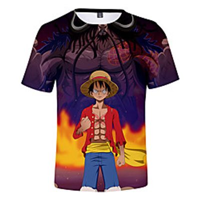 Inspired by One Piece Monkey D. Luffy Cosplay Costume T-shirt Terylene 3D Printing Harajuku Graphic T-shirt For Women's  Men's Lightinthebox