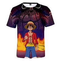 Inspired by One Piece Monkey D. Luffy Cosplay Costume T-shirt Terylene 3D Printing Harajuku Graphic T-shirt For Women's  Men's Lightinthebox - thumbnail